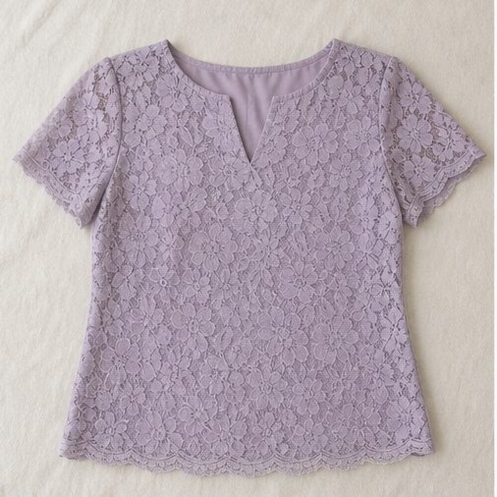 Lilac V Neck Top